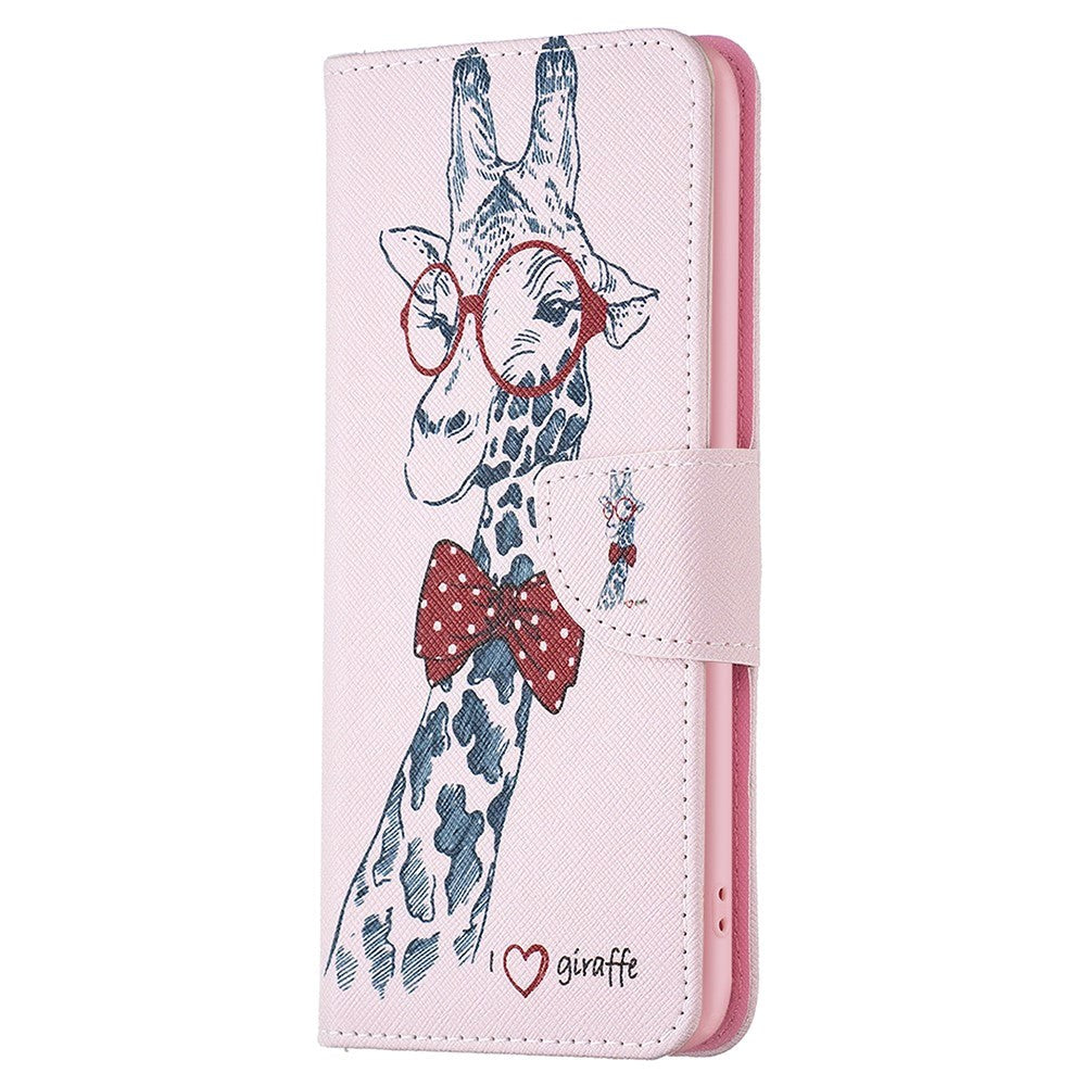 Motorola Moto G14 Flip Case w. Wallet - Giraffe