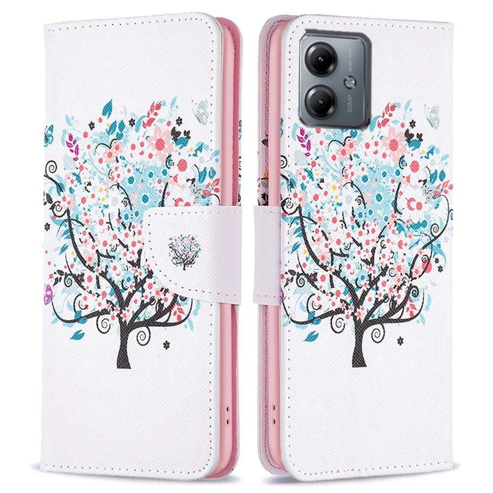 Motorola Moto G14 Flip Case w. Wallet - Flower Tree