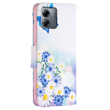 Motorola Moto G14 Flip Case w. Wallet - Butterfly & Flowers