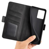 EIDERWOOD Motorola Moto G14 Leather Flip Case with Stand & Wallet - Black