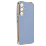 Samsung Galaxy A25 (5G) Flexible Plastic Case w. Gold Edge - Blue