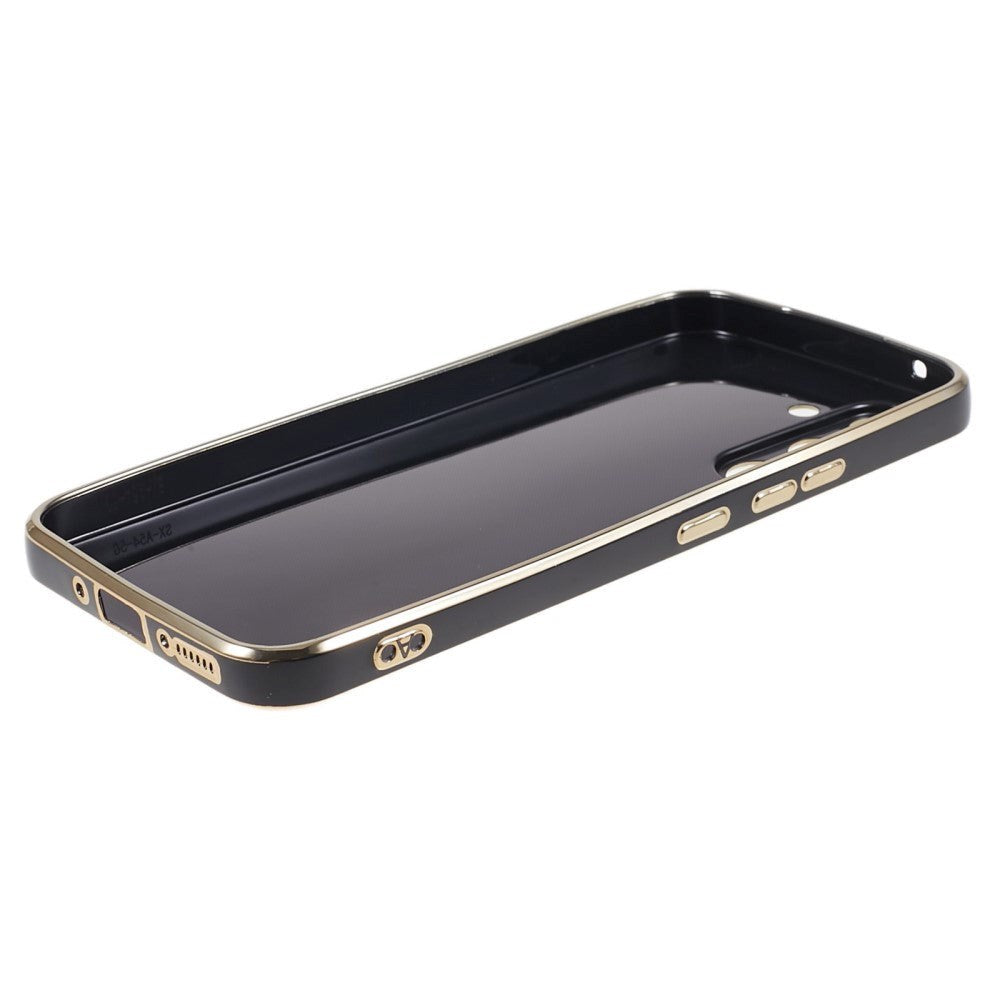 Samsung Galaxy S23 FE Flexible Plastic Case w. Gold Edge - Black