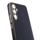 Samsung Galaxy S23 FE Flexible Plastic Case w. Gold Edge - Black