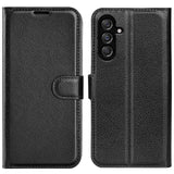 Samsung Galaxy M34 (5G) / F34 (5G) Litchi Leather Case w. Wallet - Black