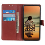 Motorola Moto G14 Litchi Leather Flip Case w. Wallet - Brown