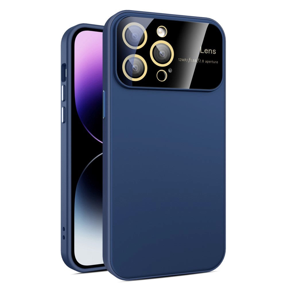 iPhone 15 Pro Hybrid Plastic Case w. Built-in Camera Protector - Dark Blue