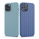 iPhone 15 Pro Flexible Plastic Case - Braided Design - Blue