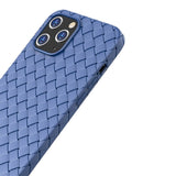 iPhone 15 Pro Flexible Plastic Case - Braided Design - Blue