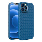 iPhone 15 Pro Flexible Plastic Case - Braided Design - Blue