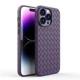 iPhone 15 Pro Flexible Plastic Case - Braided Design - Purple