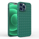 iPhone 15 Pro Max Flexible Plastic Case - Braided Design - Dark Green