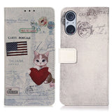 Sony Xperia 5 V Leather Case w. Wallet - Cat with Heart