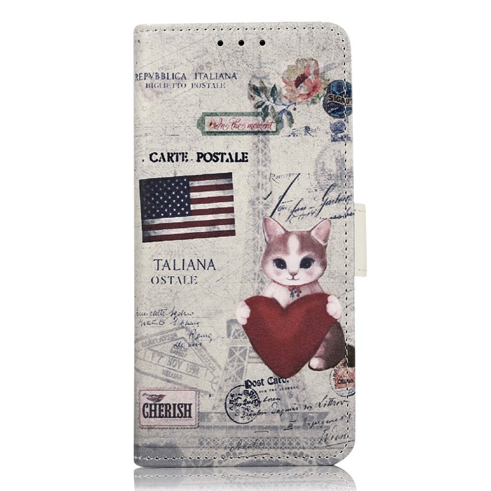 Sony Xperia 5 V Leather Case w. Wallet - Cat with Heart