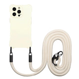 iPhone 15 Pro Flexible Plastic Case w. Shoulder Strap - White