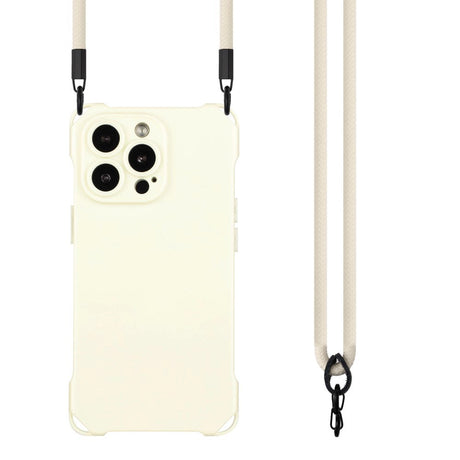 iPhone 15 Pro Flexible Plastic Case w. Shoulder Strap - White