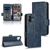 Nothing Phone (2) Leather Flip Case w. Wallet - Triangle Print - Blue