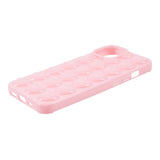 iPhone 15 Flexible Plastic Case w. Small Hearts - Light Pink