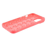 iPhone 15 Flexible Plastic Case w. Small Hearts - Pink