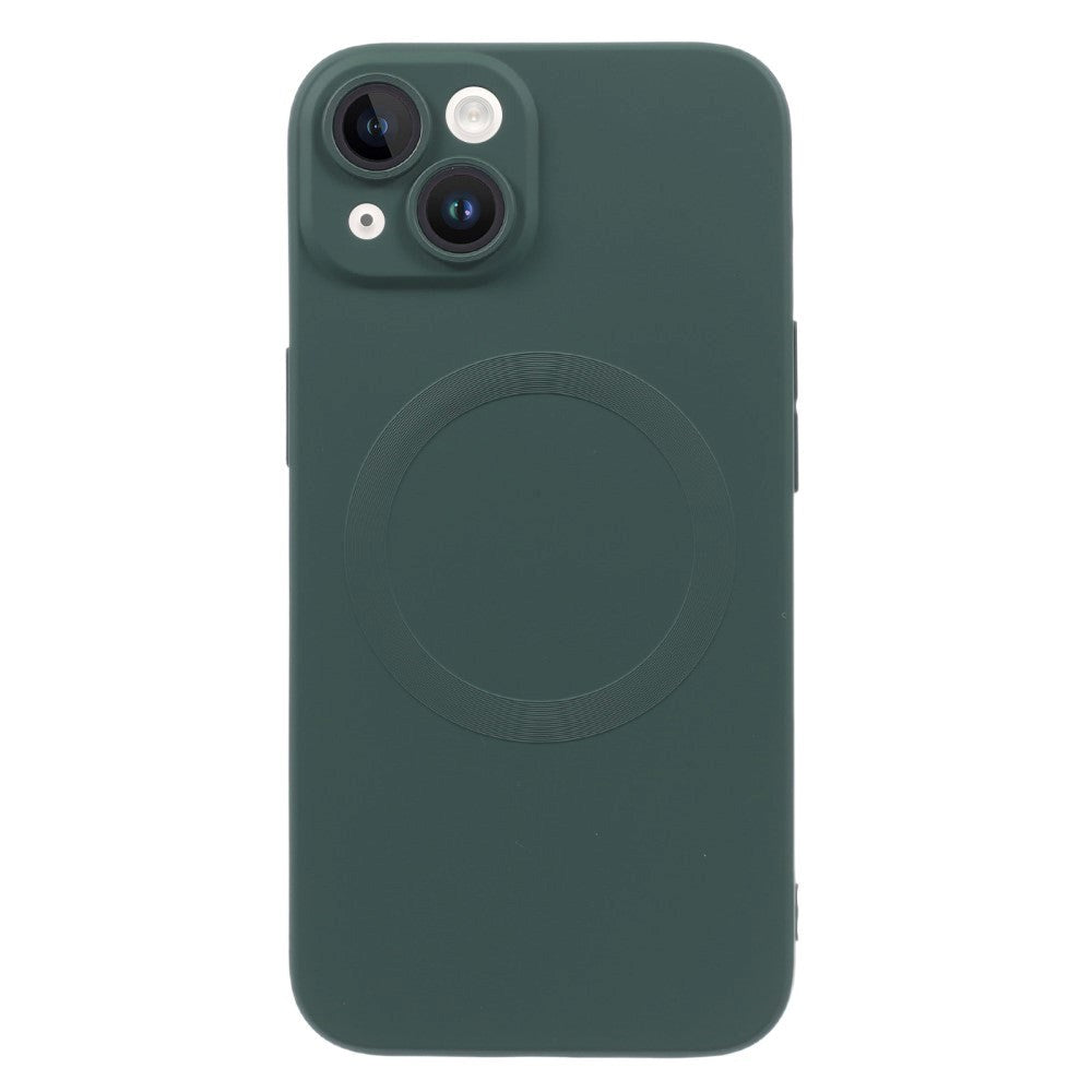 iPhone 13 Silicone Case with Camera Protector - MagSafe Compatible - Green