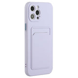 iPhone 15 Pro Flexible Plastic Case w. Card Holder - Purple