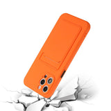 iPhone 15 Pro Flexible Plastic Case w. Card Holder - Orange