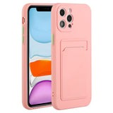 iPhone 15 Pro Flexible Plastic Case w. Card Holder - Pink