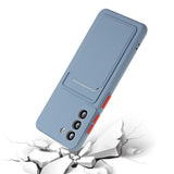 Samsung Galaxy S23 FE Flexible Plastic Case w. Card Holder - Greyish Blue