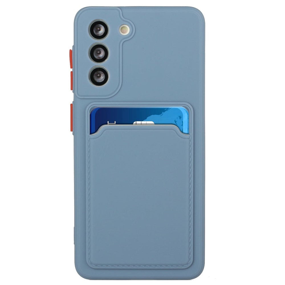 Samsung Galaxy S23 FE Flexible Plastic Case w. Card Holder - Greyish Blue