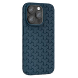 iPhone 15 Pro Max Flexible Plastic Case - Braided Texture - Blue