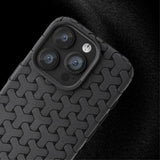 iPhone 15 Pro Flexible Plastic Case - Braided Texture - Black