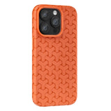 iPhone 15 Pro Flexible Plastic Case - Braided Texture - Orange