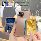 iPhone 15 Hybrid Case w. Wallet - Rose Gold