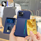 iPhone 15 Hybrid Case w. Wallet - Blue