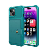 iPhone 15 Hybrid Case w. Wallet - Turquoise