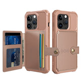 iPhone 15 Pro Hybrid Case w. Wallet - Rose Gold