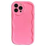 iPhone 15 Pro Flexible Plastic Case w. Wavy Edges - Light Pink