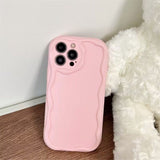 iPhone 15 Pro Flexible Plastic Case w. Wavy Edges - Pink