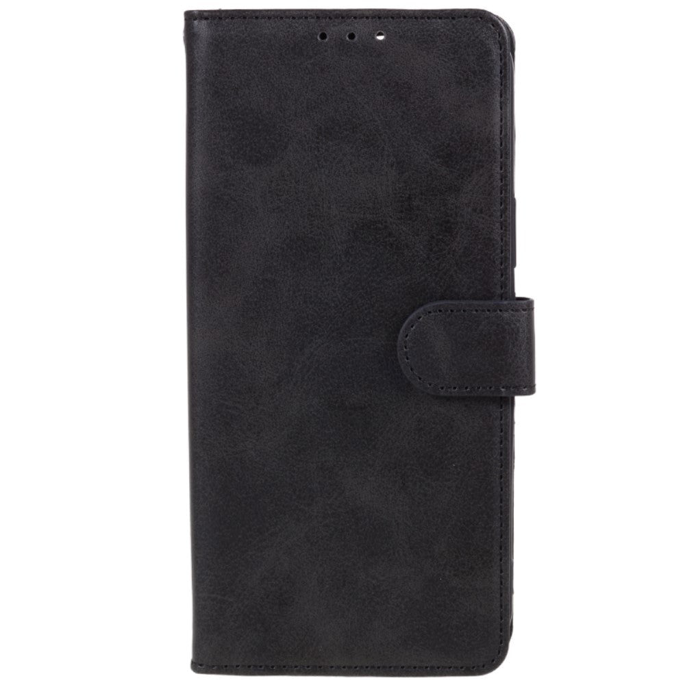 Motorola Moto G84 Leather Case with Wallet and Strap - Black