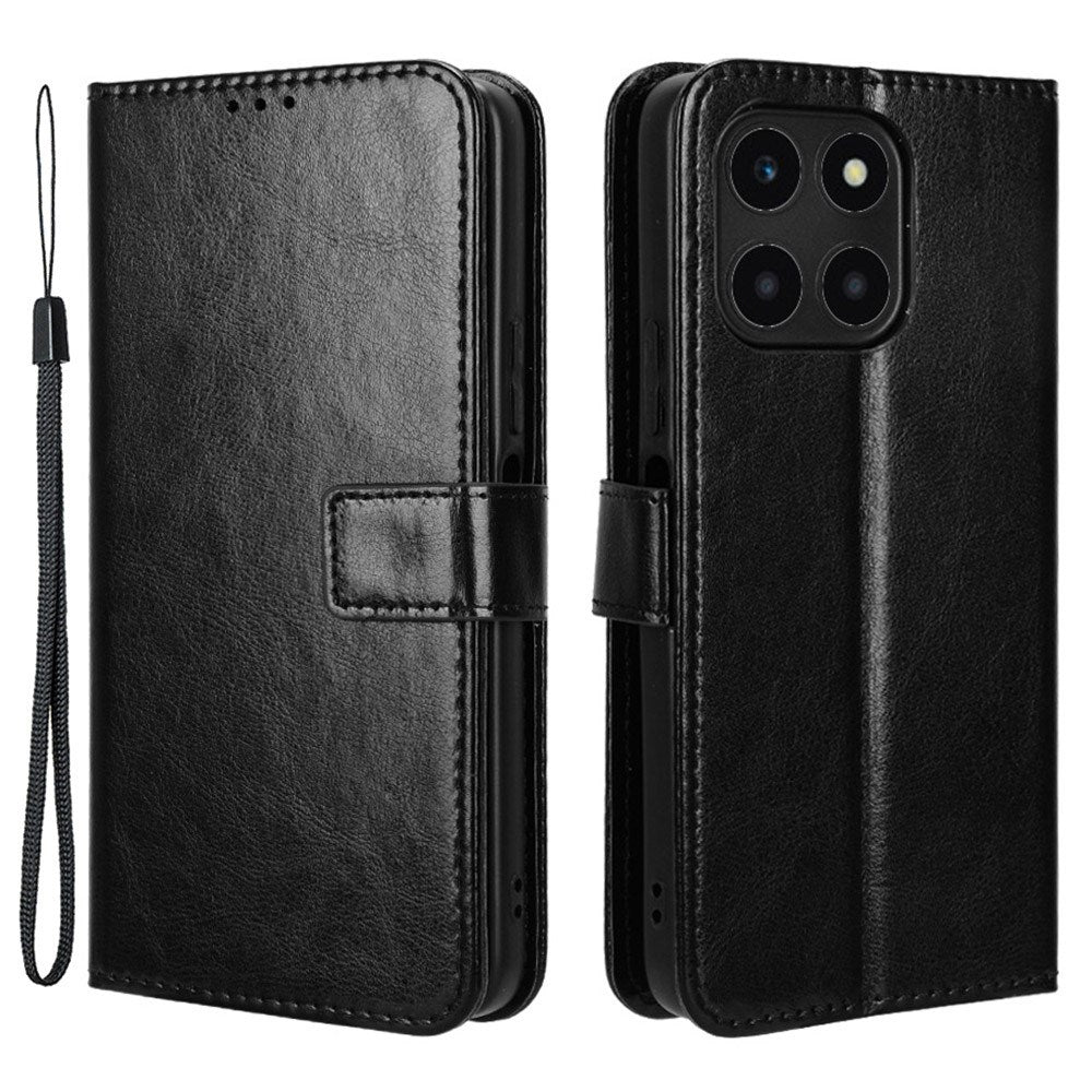 EIDERWOOD Honor X6a Faux Leather Flip Case with Strap - Black