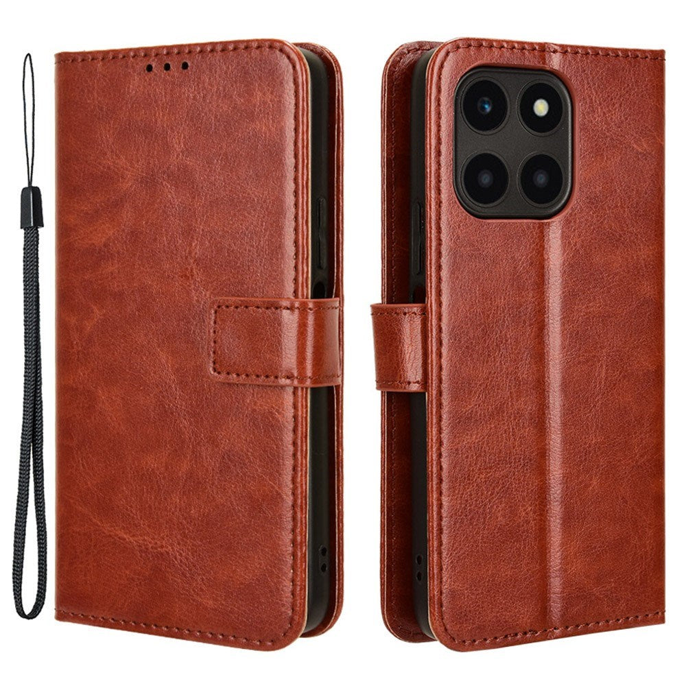 EIDERWOOD Honor X6a Faux Leather Flip Case with Strap - Brown