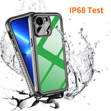 iPhone 14 Pro Max IP68 Dust & Waterproof Case - Transparent / Black