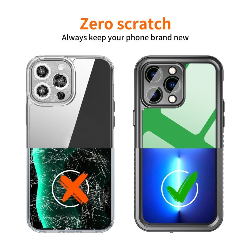 iPhone 14 Pro Max IP68 Dust & Waterproof Case - Transparent / Black