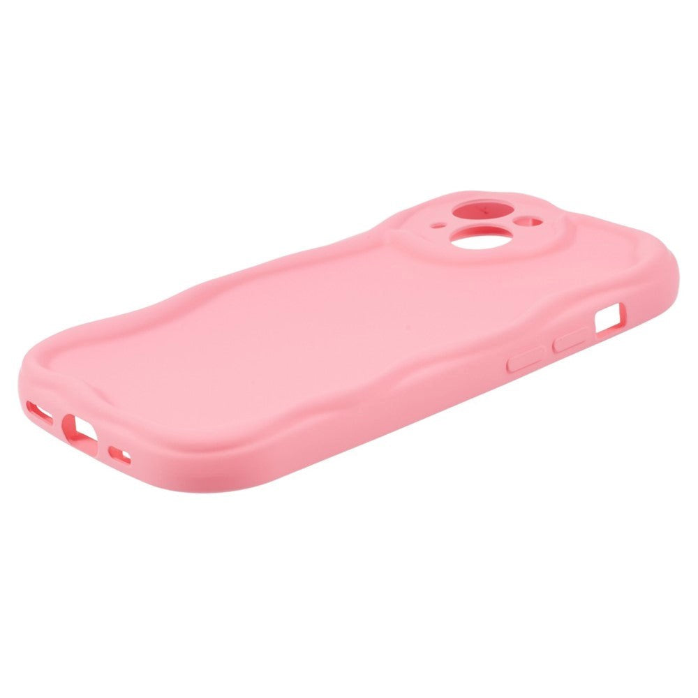 iPhone 14 Flexible Plastic Case w. Wavy Edges - Pink