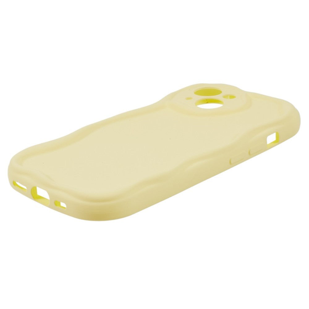 iPhone 14 Flexible Plastic Case w. Wavy Edges - Yellow