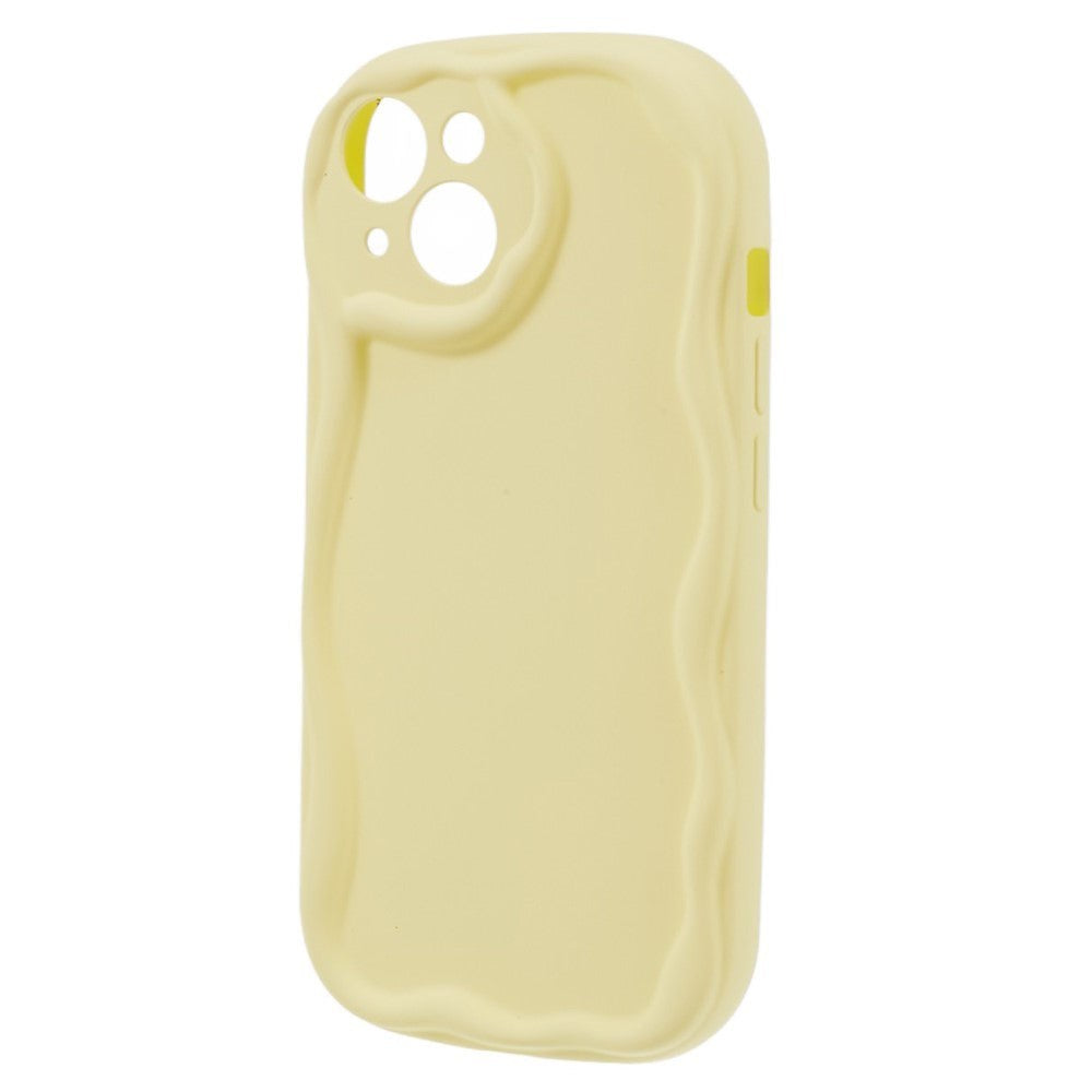 iPhone 13 Flexible Plastic Case w. Wavy Edges - Yellow