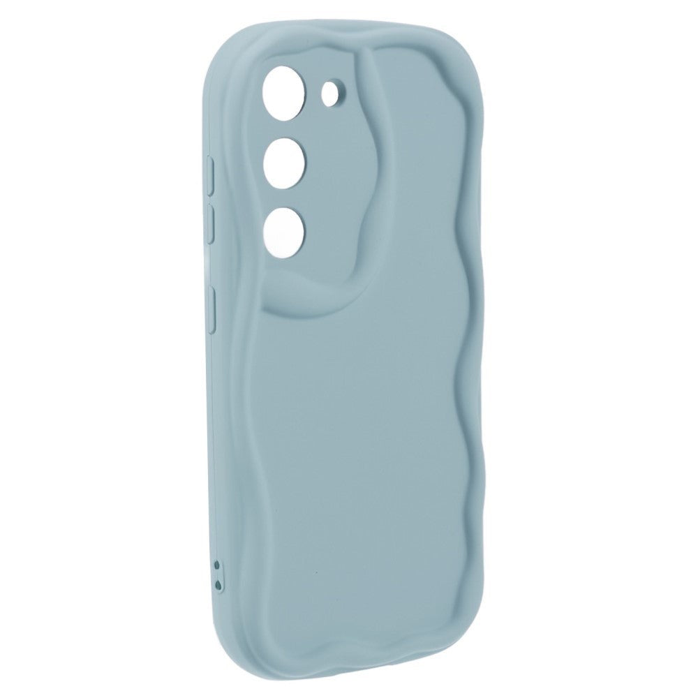 Samsung Galaxy S23 Flexible Plastic Case w. Wavy Edges - Blue