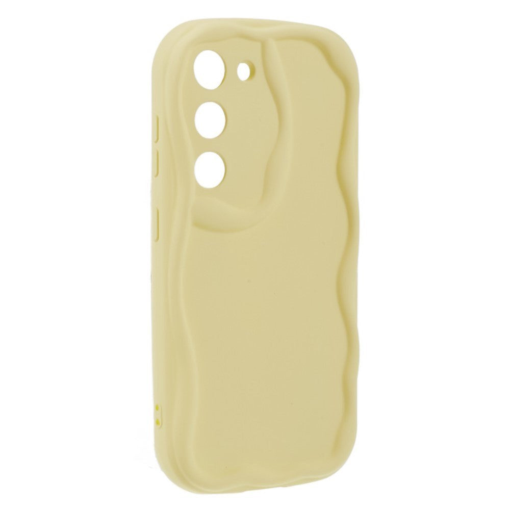 Samsung Galaxy S23 Flexible Plastic Case w. Wavy Edges - Yellow