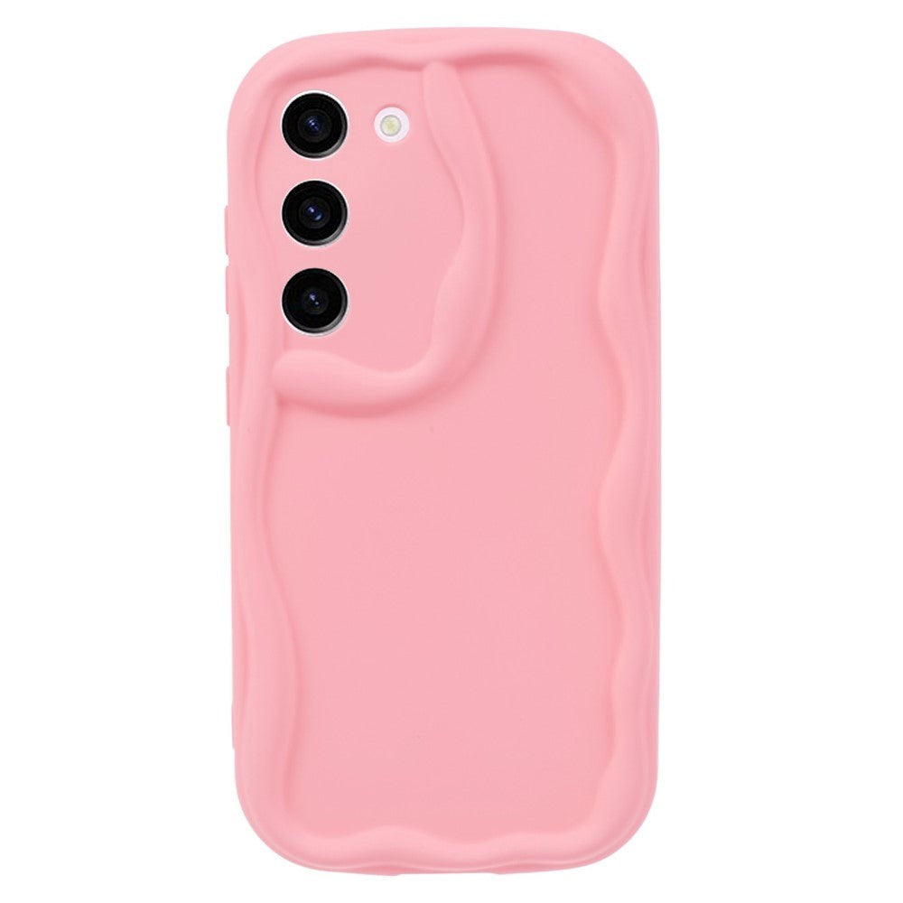 Samsung Galaxy S22 Flexible Plastic Case w. Wavy Edges - Pink