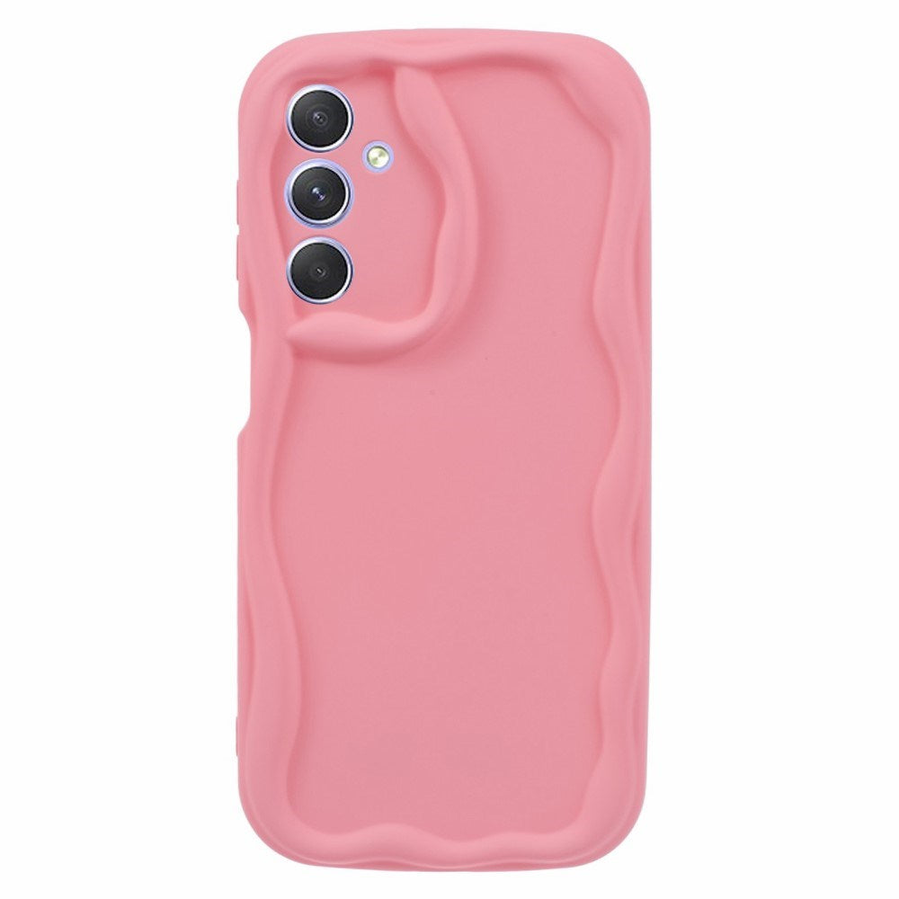 EIDERWOOD Samsung Galaxy S23 FE Flexible Plastic Case with Wavy Edges - Hot Pink