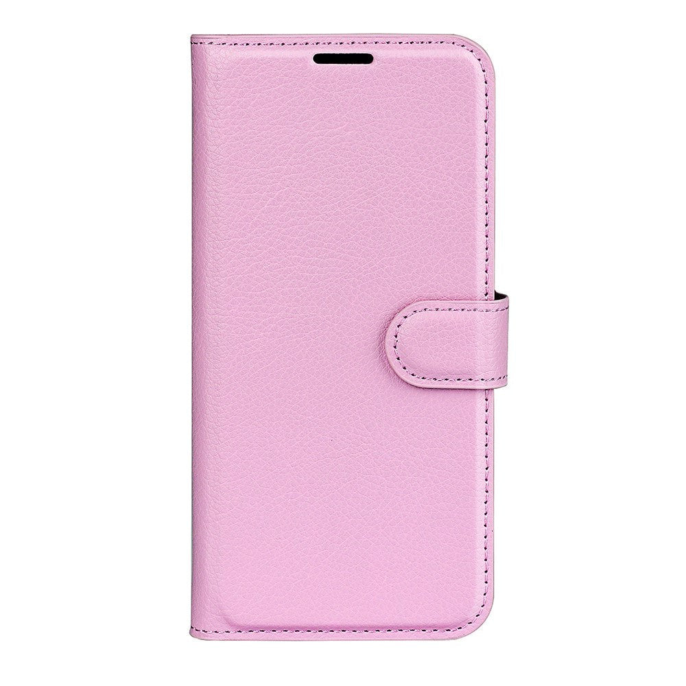 Xiaomi 13T / 13T Pro  Litchi Leather Flip Cover w. Wallet - Light Pink